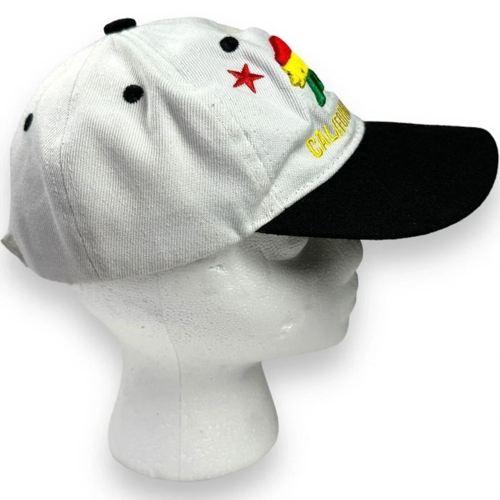 California Republic Bear Hat White Surfer Baseball Cap Kids State Flag Brim
